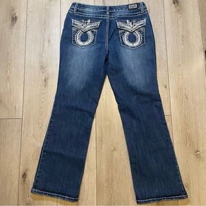 Earl Jeans Women's‎ 8 Petite Bootcut Dark Wash Denim Rhinestone Pockets Country